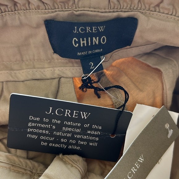 J Crew Crop Ruffle Chino Pant Khaki G2041 Classic Basic Career Sz 2 NEW - Picture 9 of 13